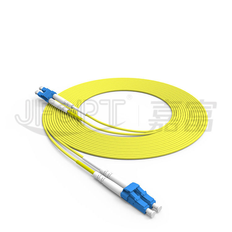Duplex LC- LC สายแพทช์ไฟเบอร์ 2.0 มม. 3.0 มม. โหมดเดี่ยว OS2 สายเคเบิลไฟเบอร์ออปติก Zipcord