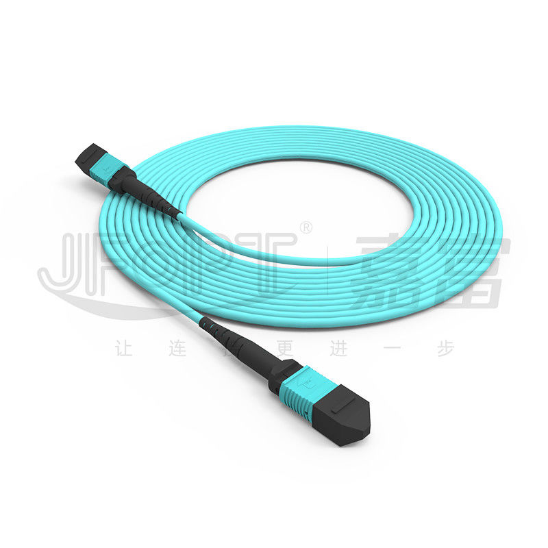 12 Core MPO Trunk Cable Multimode 50/125 3.0mm LSZH Aqua B สายแพทช์ขั้ว
