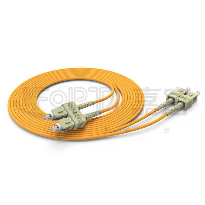 SC / UPC - สายแพทช์ Duplex SC / UPC มัลติโหมด OM1 OM2 OM3 OM4 OM5 YOFC Corning Fiber