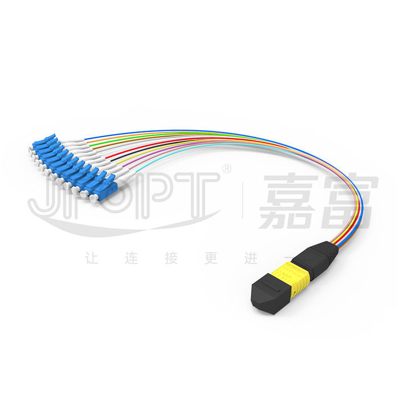 MTP-12 * จัมเปอร์ไฟเบอร์ออปติก LC 12 แกน OS2 G657A1 G657A2 0.9 มม. สาขา Furcation