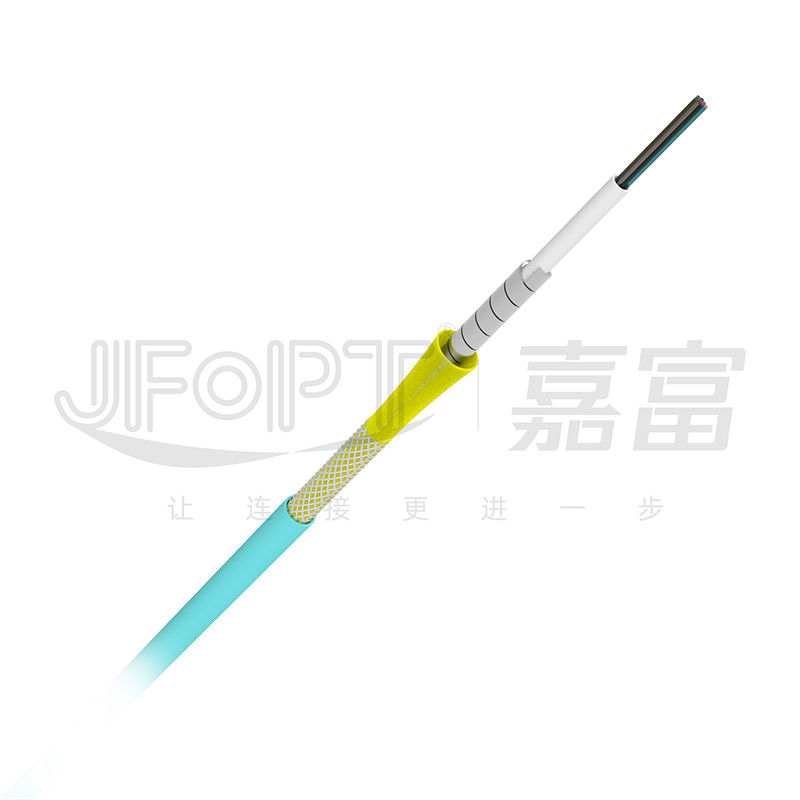 สายเคเบิลไฟเบอร์ออปติกหุ้มเกราะขนาดเล็ก แจ็คเก็ตคู่ ไฟเบอร์เปลือยภายใน ประหยัดพื้นที่