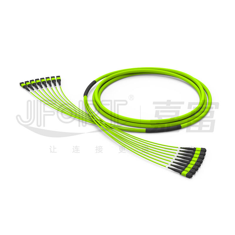 96 คอร์ 12 ไฟเบอร์จัมเปอร์ไฟเบอร์ MPO 8 ยูนิต OM5 50/125 มัลติแบนด์วิดท์สูง