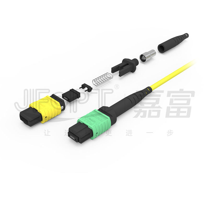 MTP 24 Core Single Mode OS2 ขั้ว A OFNP UL Rated Fiber Optic Patch Cord