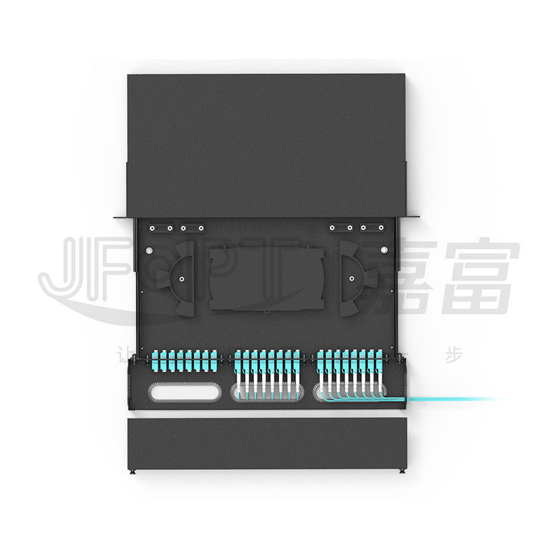 12 - 96 Fibers 1U แผงแพทช์ไฟเบอร์แบบติดตั้งบนแร็คเข้ากันได้กับ LC SC FC ST