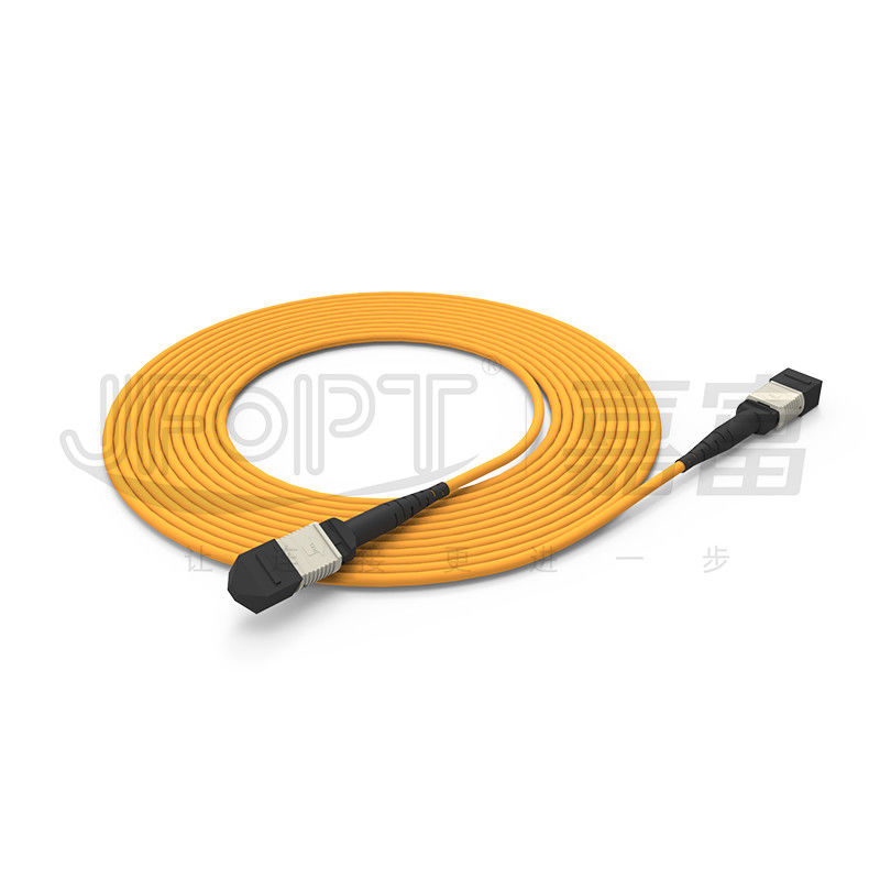 850nm Multimode Low Loss Ferrule MPO Trunk Cable สายพับไฟเบอร์ออปติกหลายแกน
