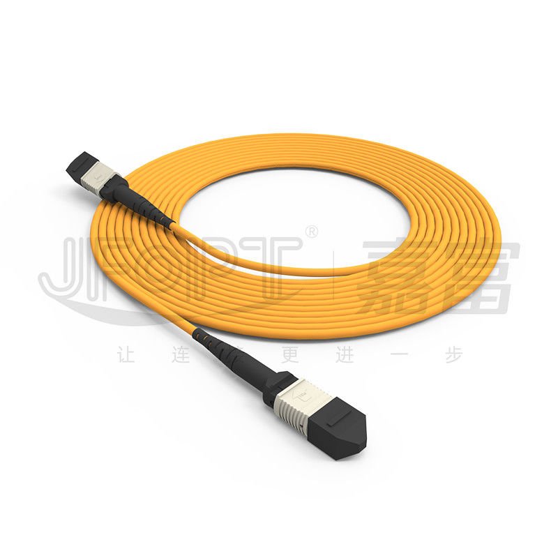 850nm Multimode Low Loss Ferrule MPO Trunk Cable สายพับไฟเบอร์ออปติกหลายแกน