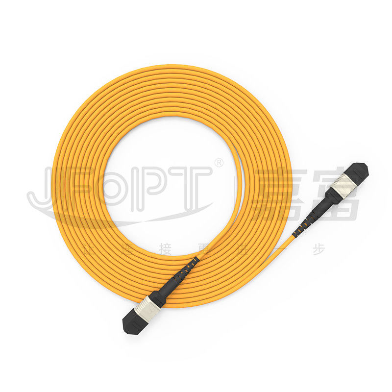 850nm Multimode Low Loss Ferrule MPO Trunk Cable สายพับไฟเบอร์ออปติกหลายแกน