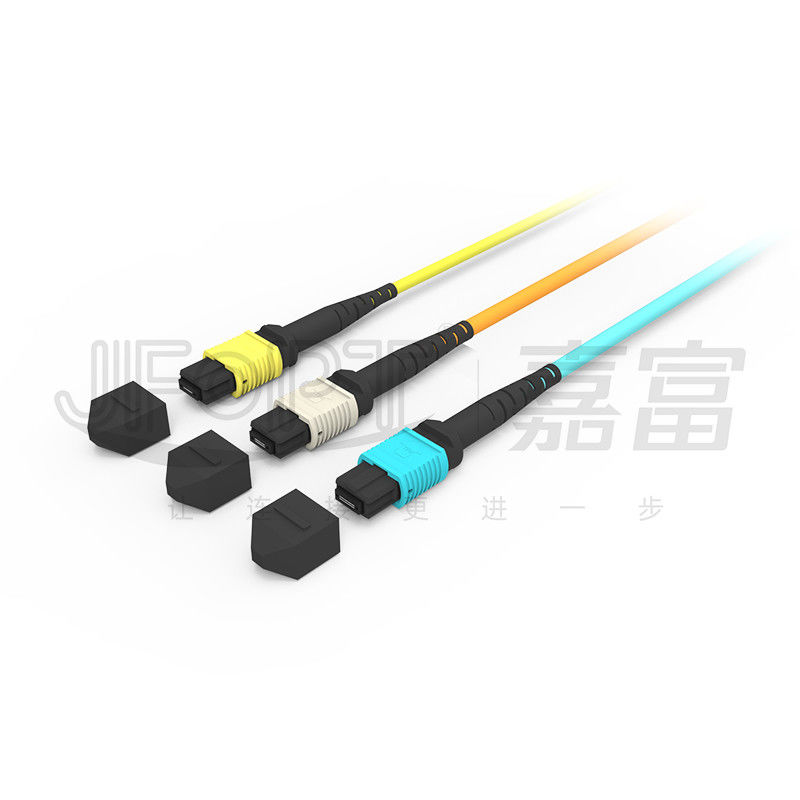 850nm Multimode Low Loss Ferrule MPO Trunk Cable สายพับไฟเบอร์ออปติกหลายแกน