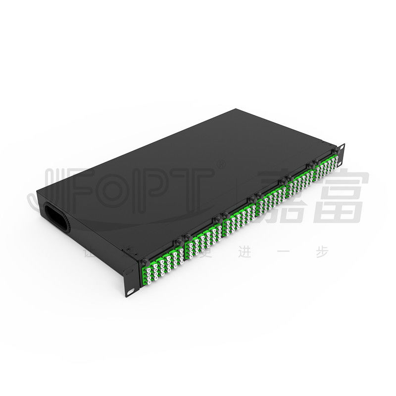 ชาซีโมดูลความหนาแน่นสูง สําหรับ LC Quadruple Adapter MPO SM SL 144-core MPO-LC Patch Panel กล่องโมดูลไร้การหลอม
