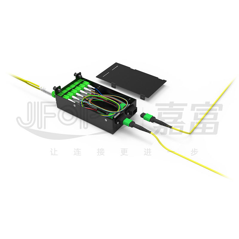 ชาซีโมดูลความหนาแน่นสูง สําหรับ LC Quadruple Adapter MPO SM SL 144-core MPO-LC Patch Panel กล่องโมดูลไร้การหลอม