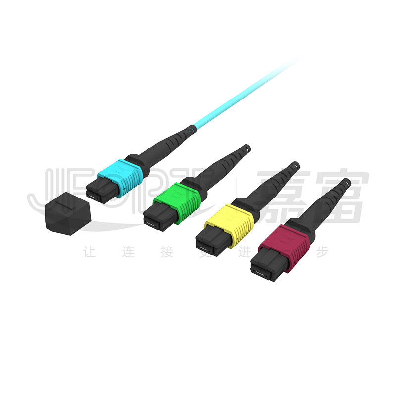 MPO Patch Cord OM3 OM4 MPO-LC Breakout Cable 1 3 5 10 เมตร LSZH/PVC Jacket 850/1300nm Aqua