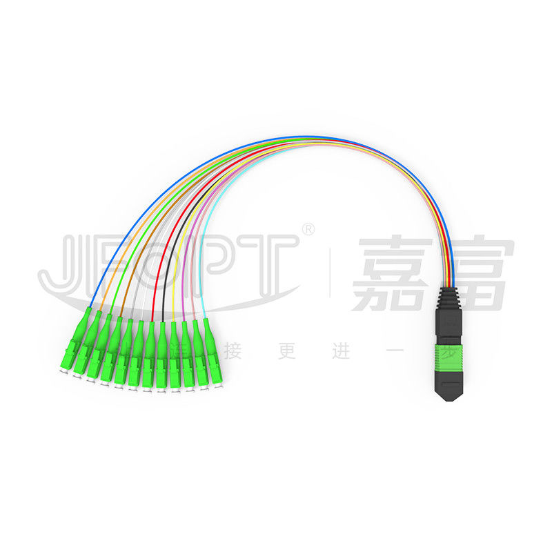 MPO-LC 0.9mm 12Cores Breakout Cable ความยาวตามต้องการ SM G657a1 Fiber Multi fiber โมดูลกล่องแอดป์เตอร์ Patch Cord